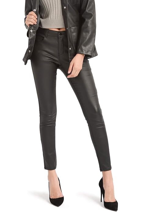frame faux leather pants