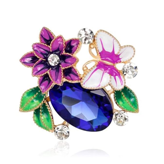 2018 de moda mariposa flores broches für las mujeres Flamingo broche grandes broches broche