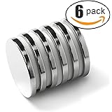 DIYMAG Powerful Neodymium Disc Magnets, Strong, Permanent, Rare Earth Magnets. Fridge, DIY, Building, Scientific, Craft, and Office Magnets, 1.26&rdquo;D x 1/8&rdquo;H, Pack of 6