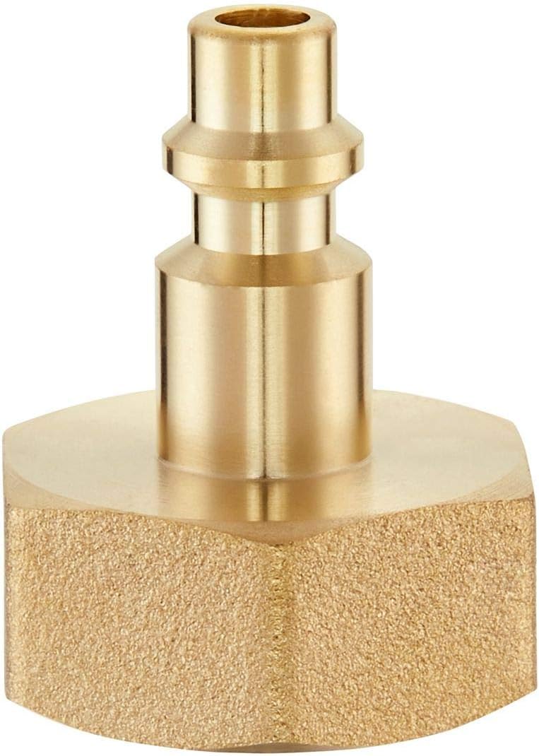 Litorange 2 PCS Lead-Free Brass Winterize Sprinkler Systems: Air Compressor 1/4" Quick Connect Plug To GHT 3/4" Garden Hose Faucet Blow Out Adapter Fitting For RV, Travel Trailer, Boat & Camper - - 