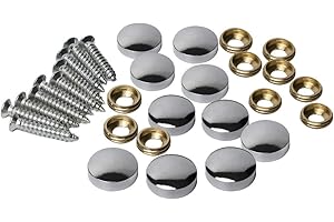 Metany 10PCS Decorative Caps Cover Nails 12mm Brass Mirror Screws Sign Holder Advertising Nails Cap Fasteners Hardware for Mirrors,Tea Tables, Wardrobes,or Glass Furniture
