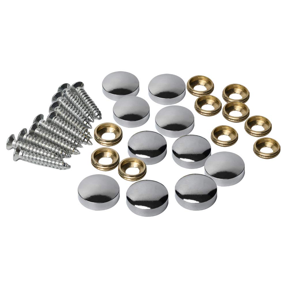 10PCS Mirror Screws Brass Mirror Screws Cap Cover Nails Fasteners Golden for Decorative Mirror, Sign/Advertising Hardware, Nails, Construction (14mm, silvery)