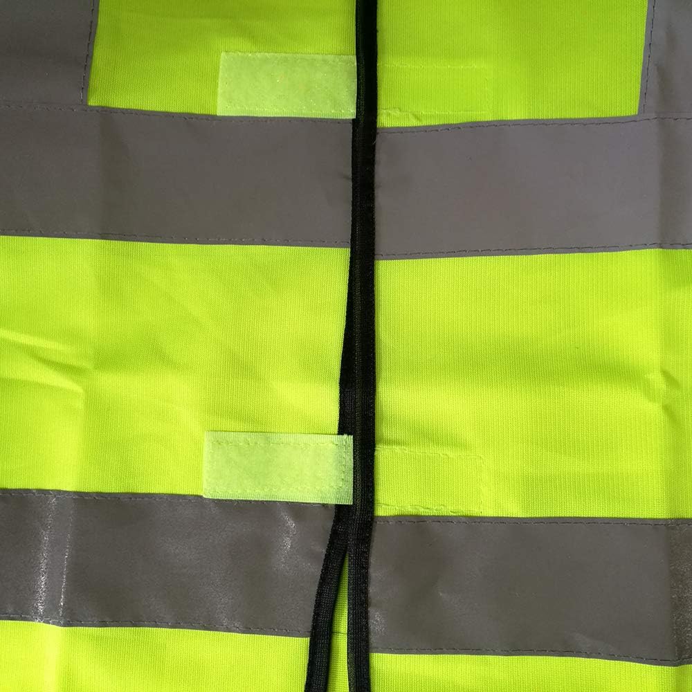ZOJO High Visibility Reflective Vests, Adjustable Size, Lightweight Mesh Fabric, Wholesale Safety Vest for Outdoor Works, Cycling, Jogging, Walking, Sports - Fits for Men and Women (10 Pack, Neon Yellow) - - 