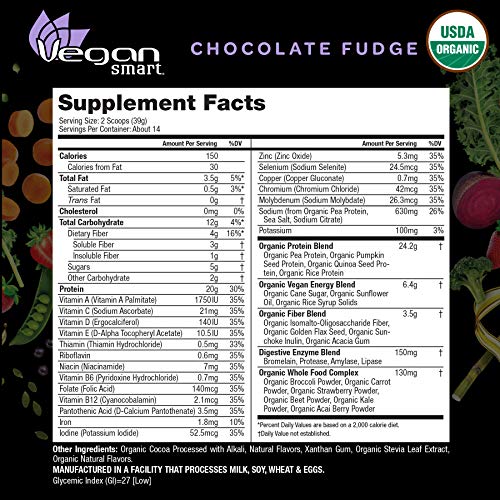 image for Vegansmart Plant Based Organic Protein Powder by Naturade, All-in-One 