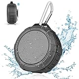 Hcman Bluetooth Speaker Waterproof Shower Speaker, Wireless Stereo Outdoor Portable Speaker with Micro SD Card Slot,Built-In Mic,Enhanced Bass,works with iPhone,iPad,Samsung,Nexus,HTC,Laptops(Grey)