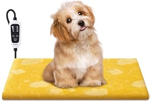 WOOMER Pet Heating Pad for Cats and Dogs, Includes Two Removable Covers, Heated Bed with Steel-Wrapped Cord, Waterproof and C