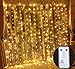 Outop 304LED 9.8FT Remote Controller Window Curtain Lights LED Christmas Lights 8 Modes with UL Certified Use for Wedding Lights for Home, Party(Warm White)