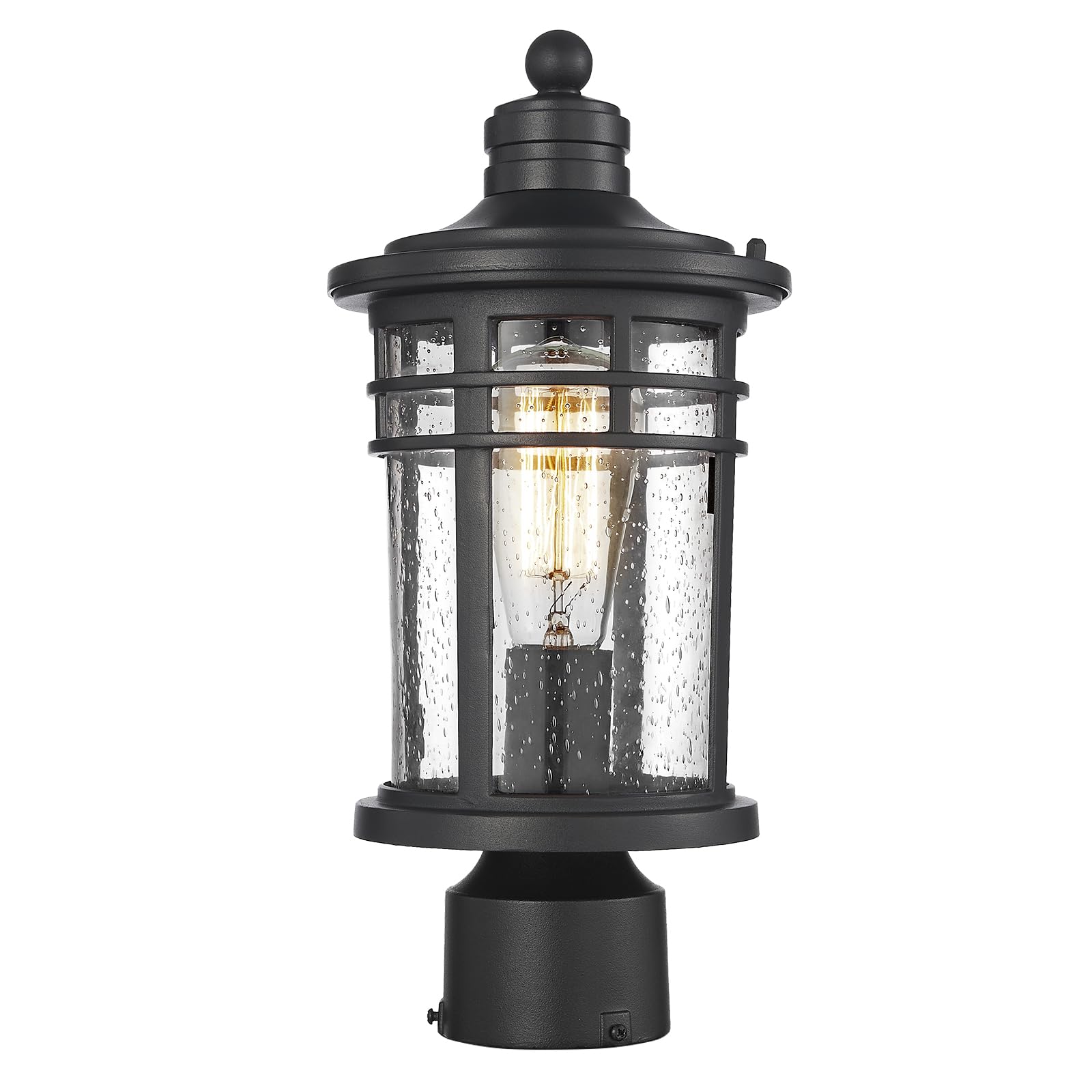 Photo 1 of Darkaway Outdoor Post Lights Lamp Posts Outdoor Lighting, Waterproof Aluminum Post Lights Outdoor Light Fixtures with Glass, Light Posts for Outside Patio Yard (1 Pack, Black)