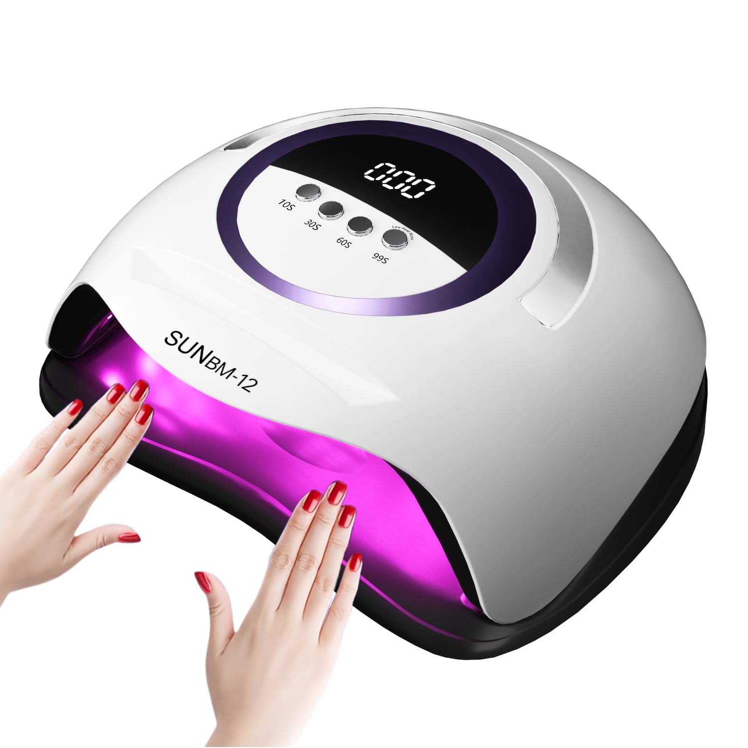 UV LED Nail Lamp with 72 Beads, 300W Nail Curing Lamps for Gel Polish with Automatic Sensor/4 Timer Setting,Led Nail Dryer, Professional Nail Art Drying Tools for Fingernail and Toenail. BM-12 PRO