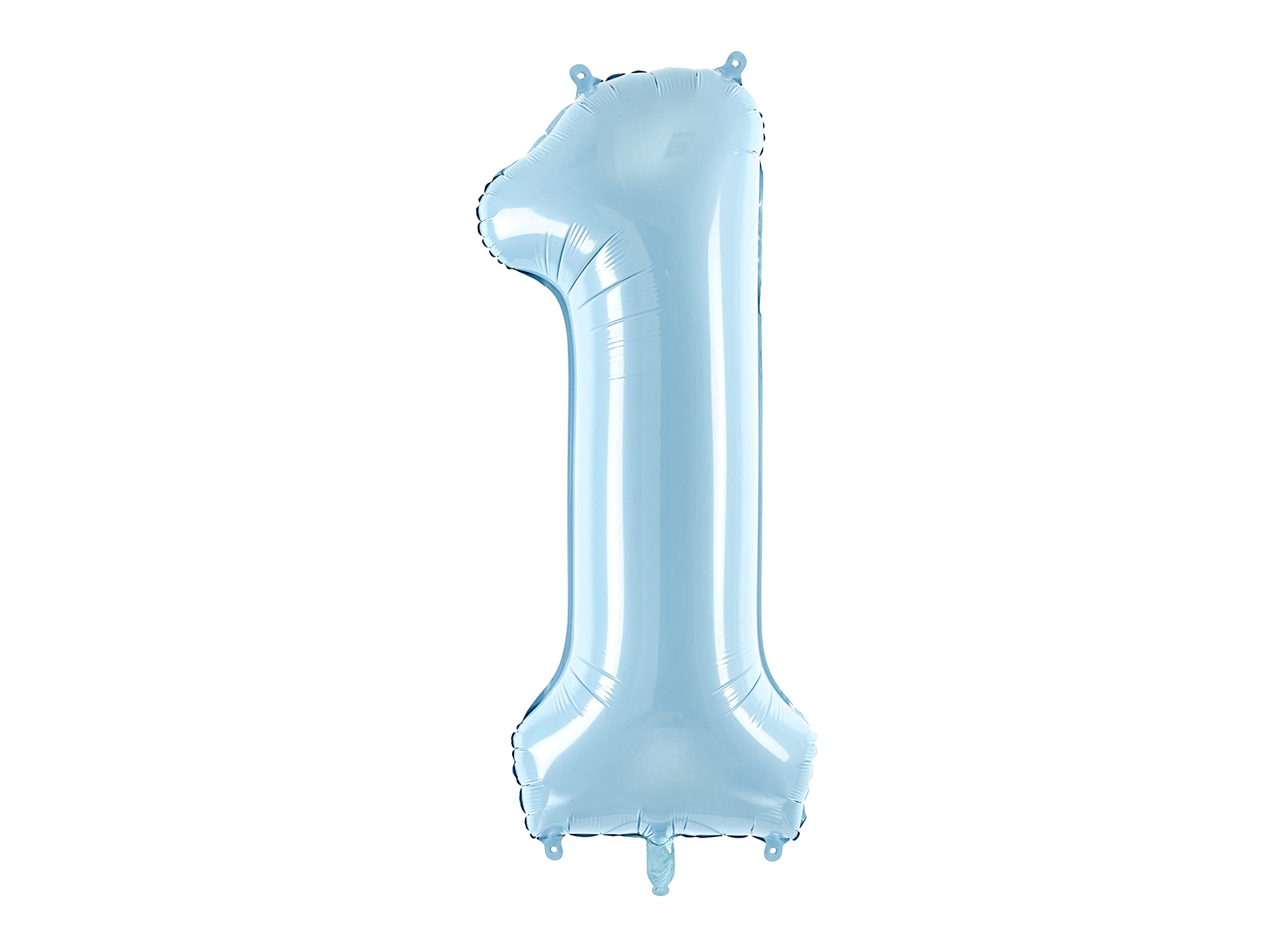 PartyDeco Aluminium Balloon Number 1" in Light Blue 86 cm