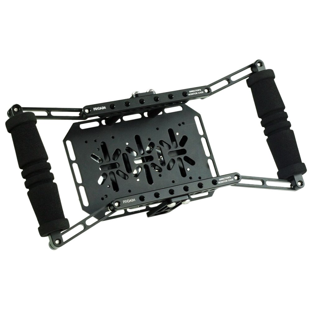 PROAIM Director's Monitor Cage (P-DMC) for 4" to 7" LCD Monitor Display | V- Mount Battery Plate | Free Neck Strap | Pairs with Any Tripod/C-Stand