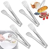 4 Pcs 9 Inch Stainless Steel Serving Tongs,Bread Tong,Kitchen Cooking Tongs for Salad,Toast,Buffet,Sandwish,BBQ,Frying