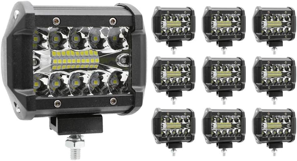 LED Light Bar 7 Inch 60W 24,000lm Off Road Lights Pods Spot Flood Combo Triple Row Driving Fog Lights Waterproof Work Lights for Pickup Truck Jeep Boat UTV ATV,