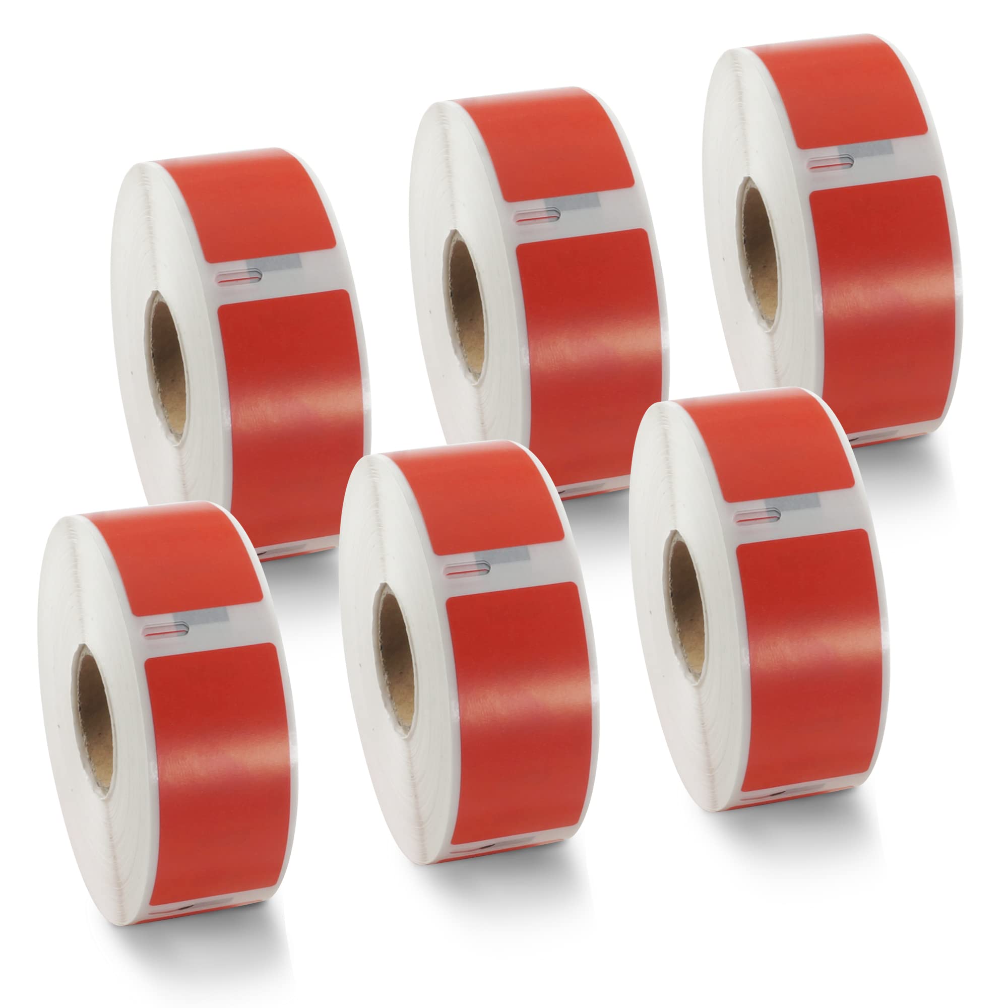 BETCKEY - 6 Rolls Red Return Address Labels Compatible with DYMO 11352(S0722520), 25mm x 54mm, 3000 Colored Labels Compatible with DYMO LabelWriter 450, 4XL, NOT Fit 550 or 5XL