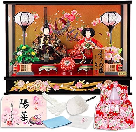 Amazon 雛人形 久月 ひな人形 雛 ケース飾り 親王飾り よろこび雛 オルゴール付 B華まり桜図 柄 H303 K 4 38 Abcd ケース飾り おもちゃ