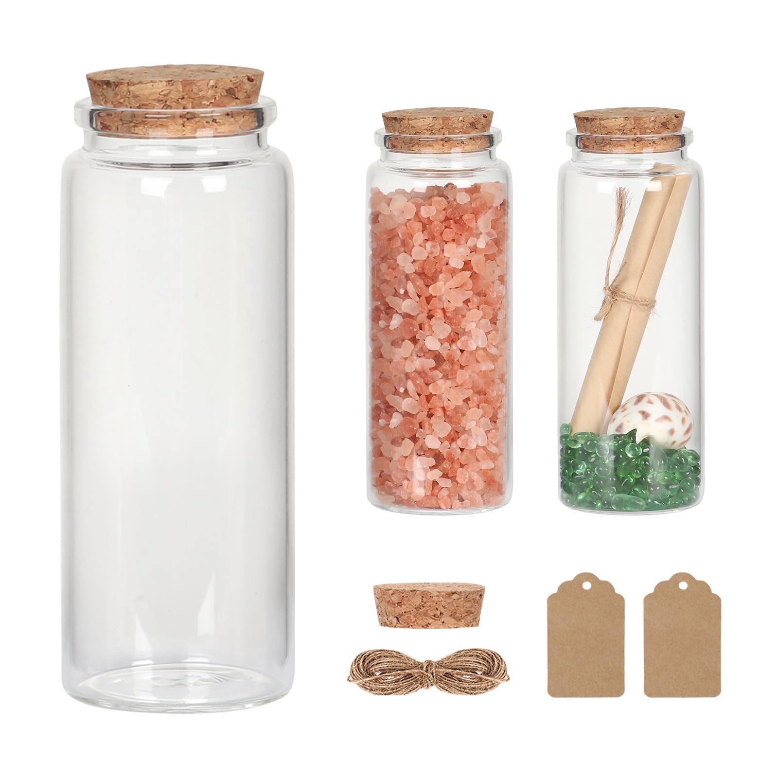Miukada 150 ml Small Glass Jars with Cork Lids, 2