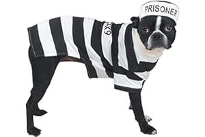 Casual Canine Prison Pooch Costume for Dogs, 24" XL, Black and White