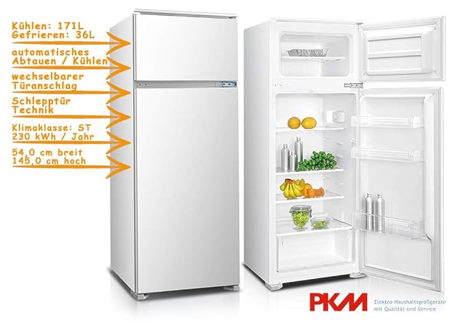 PKM gk225.4 a + EBN nevera y congelador/montaje/altura 146 cm ...