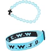 tenghong2021 WWJD Braided Rope Beads Bracelet Set for Women Men What Would Jesus Do Handmade Colorful Bracelets Protection Pray Inspirational Religious Christian Bracelet for Women Gifts Jewelry