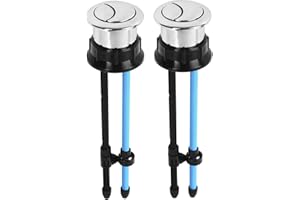 TECETOOL Toilet Tank Button Dual Push Flushing Toilet Button Replacement Toilet Flush Button with Thread 38mm / 1.49Inch Round (Pack of 2)