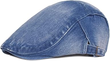 Denim Flat Cap Gatsby Newsboy Ivy Irish Hats Jean Cabbie Driving Scally Duckbill Hat At Amazon Men S Clothing Store