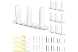 MERDTTES 4 Pack Plastic Siding Closet Door Floor Guide, Universal Fit for 1-3/8" Width Doors, Keep Sliding Door Stable with Screws in Two Sizes, Solutions for Home Closet Door Track, White