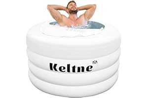 KELTNE XL Large Ice Bath Tub for Athletes, Inflatable 105 Gallons(400L) Cold Plunge Tub for Adults, Portable Freestanding Ice Barrel with Zipper Cover for Home, Gardens, Gyms, Cold Water Therapy and Recovery