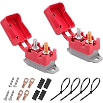 Ampper DC 12V - 24V Automatic Reset Circuit Breaker With Cover Stud Bolt For Automotive And More 10a 2pcs
