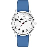 Letoff Classic Analog Watch, White Dial with Arabic Numerals, Non-Ticking,Exam Friendly,Silicone Band, 30M Water Resistant