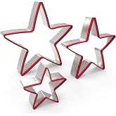 Star Cookie Cutters Set 3pcs Stainless Steel, Food Grade Large &amp; Mini Star Cookie Cutter for Pressing Cookie, Sandwich and Bread