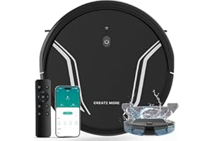 Bagotte Robot Vacuum and Mop, 5000Pa Mopping Robot Vacuum Cleaner with 3-in-1 Robotic Vacuum Cleaner, App & Remote Control, Auto Recharge, WiFi/Alexa/App, Ideal for Hard Floor,Pet Hair