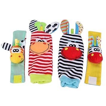 baby sock and wrist rattles