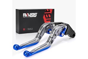 RKV86 Motorcycle Brake Clutch Levers Foldable for Honda CBR500R/CB500F/X (13-21), CB400F/CB400R (13-20), Grom MSX (14-23), CBR250R (11-15), CBR300R/ CB300F/ CB300FA (14-21), Monkey 125 (18-21) Blue