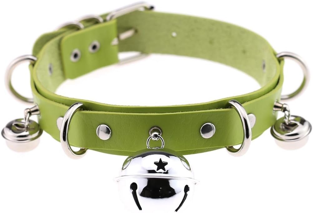 FM FM42 Multicolor PU Simulated Leather 4cm Large Bell Rivets Neckband Choker Necklace (16 Colors)