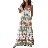 CHICME Womens Sleeveless Nightgown Soft Comfy Long Nightgown Pajama Lounge Dress with Pockets