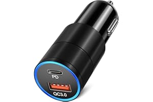 USB C Car Charger,Bangfun 36W Dual Port Car Charger USB C Fast Charge 12V Car Phone Charger Cigarette Lighter Adapter Plug fo