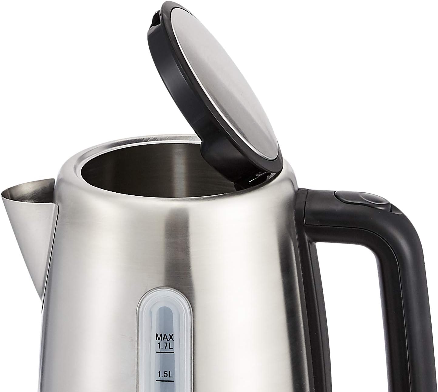 Amazon Basics Stainless Steel Portable Electric Hot Water Kettle - 1.7 liter, Silver - Image 3