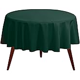 Gee Di Moda Round Tablecloth - 108 Inch Hunter Green Round Table Cloth for 48 to 72 Inch Round Tables - Heavy Duty Washable Fabric - for Buffet Table, Holiday Party, Dinner, Wedding & Baby Shower
