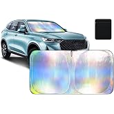 Aokway Laser Reflective Windshield Sun Shade | Thickened UV-Blocking Sun Shade for Cars Windshield, SUVs, Trucks | Car Window Shades Reflective Cooling Protection | Foldable (57.1x31.5 in)