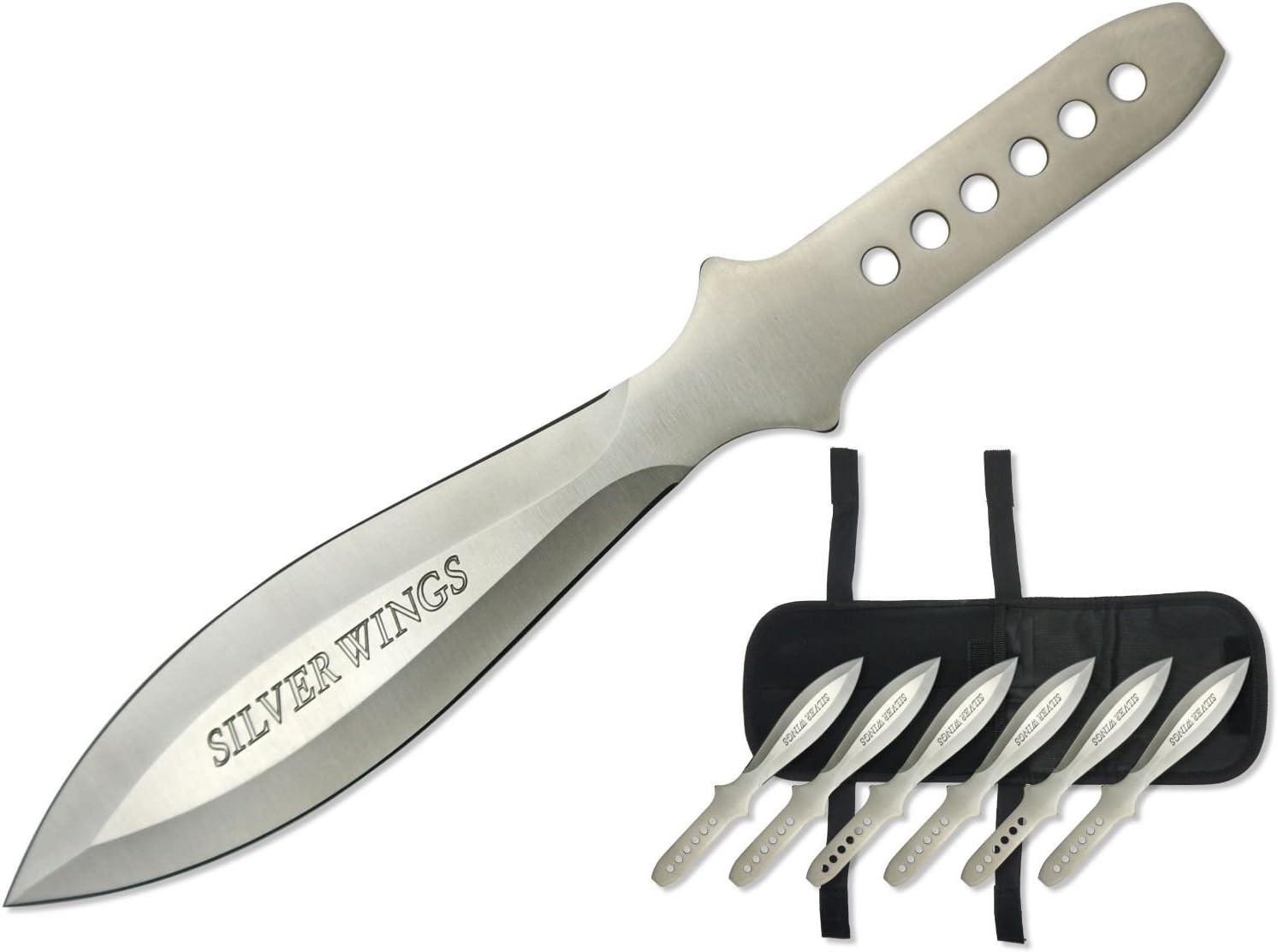 Impulse Product 9.0 in Throwing Knife Set 6 Pcs with Sheath, Black