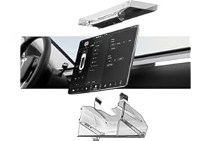 YONZEE Hidden Under Screen Storage for Tesla Model 3 and Model Y Accessories 2024 2023 2022 2021, Clear Behind Screen Storage Dashboard Organizer Tissue Holder (Not Fit 2024 Model 3)