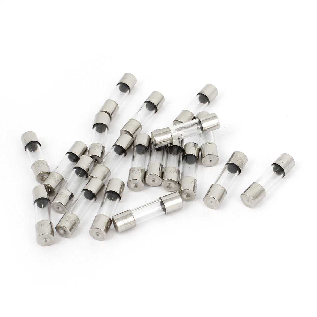 sourcingmap 20 Pcs 250V 2A F2AL Quick Fast Blow Glass Tube Fuses 5mm x 20mm