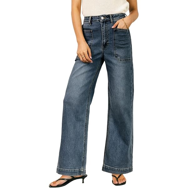 Royalty For Me Women's Plus Size High Rise Wide Leg Jeans - Sustainable, Made From Recycled Fibers