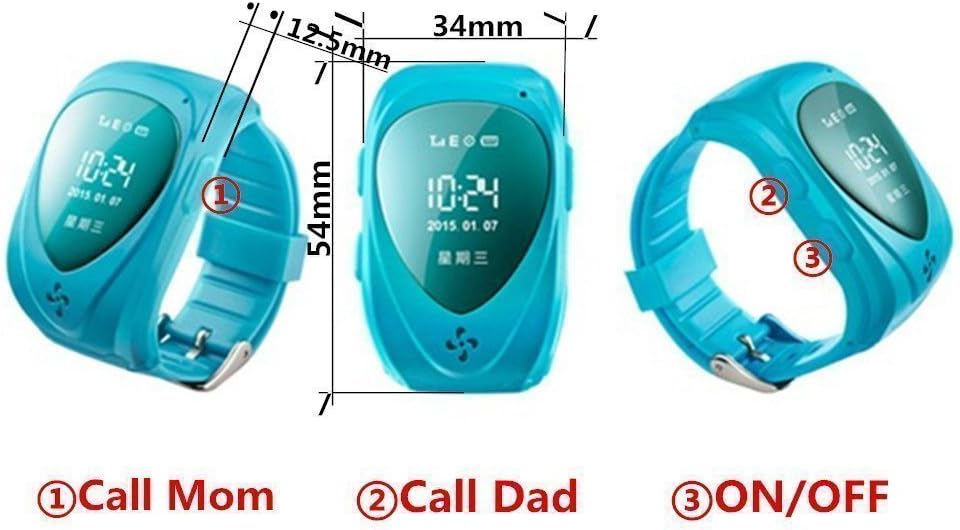 Goeco JM09 Kids Smart Watch Waterproof Resistant Gsm/ Gprs/ Gps 2 Way Communication Tracker Babysiter Children Smart Watch for Android and IOS(Blue)