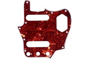 Musiclily Pro 10-Hole 65 60s Vintage Style Guitar Pickguard for Fender American Jaguar, 4Ply Vintage Tortoise