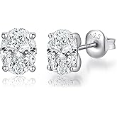 Jiahanzb Brilliant Heart-cut/Oval-cut/Trillion-cut/Cushion-cut/Emerald-cut/Marquise-cut Stud, 925 Sterling Silver Cubic Zirconia Stud Earrings for Women Men