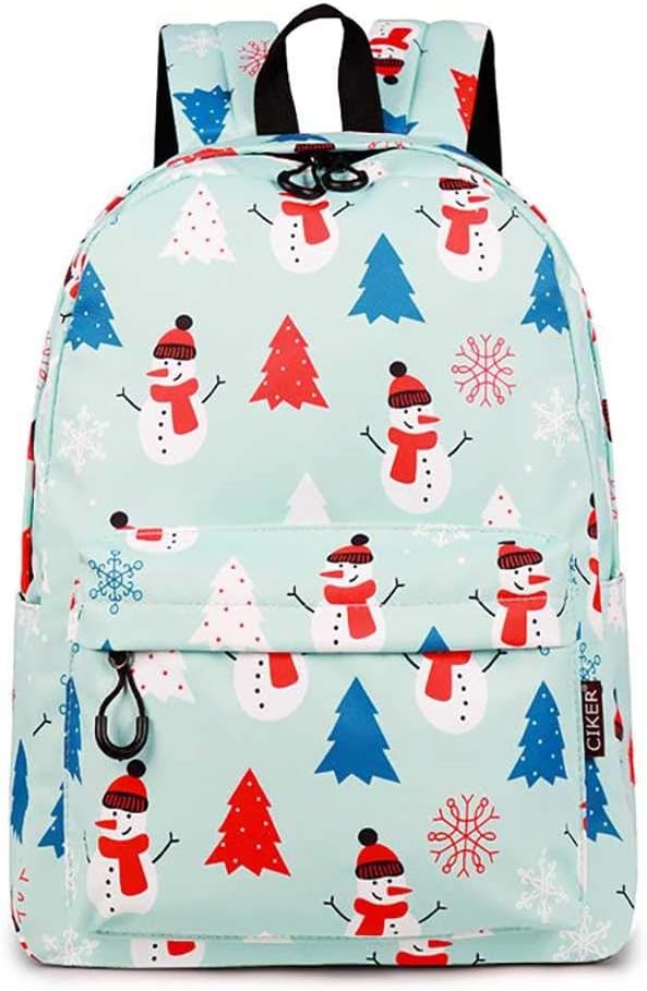 Ladies Women 16.8L Backpack Christmas Series Printing Zipper Casual