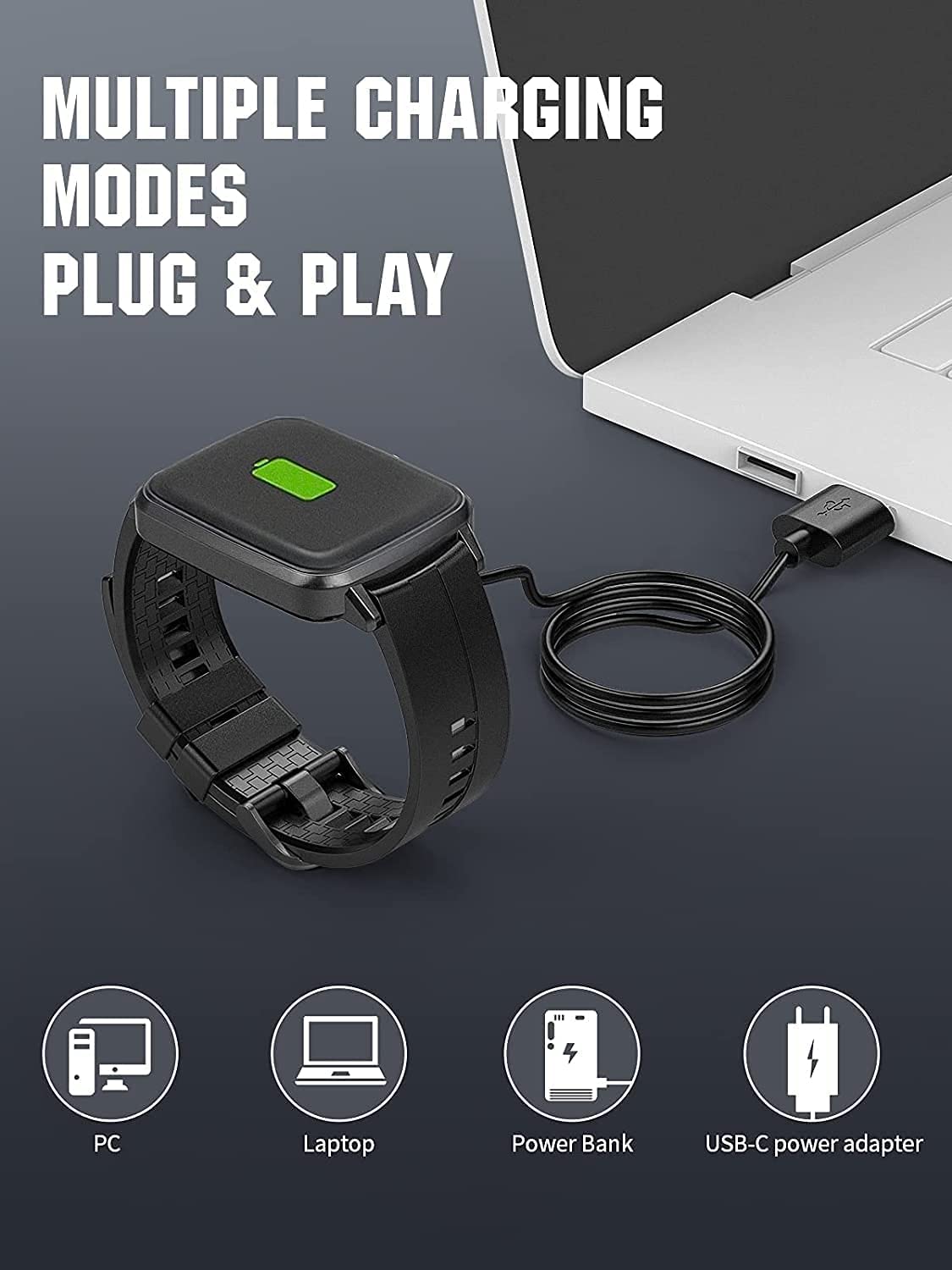 Smart Watch Universal Charger Magnetic,da fit Smartwatch Accessories 4 Pin 7.62mm Pin-Pitch Magnetic Replacement Charger Cable Compatible for All 4-Pin 7.5mm - 8mm-Pin-Pitch Smart Watch & Wearables