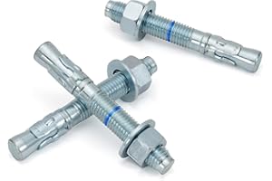 HROMIGRY 3/4" x 5-1/2" Concrete Anchors (20 Pack) 3/4 inch Wedge Anchors Bolts Zinc Plated