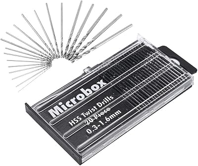 Mesee 20pc HSS Mini Micro Drill Bit Set 0.3-1.6mm Twist Precision DIY Rotary